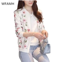 2021 new spring and summer long sleeved jacket womens plus size baseball uniform all match short sun protection clothing floral