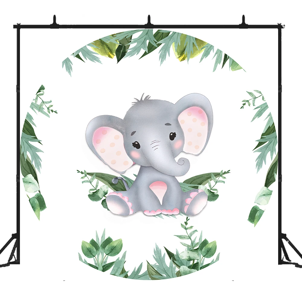 Baby shower слон фон день рождения девочки мальчика вечерние баннер круглый Плакат