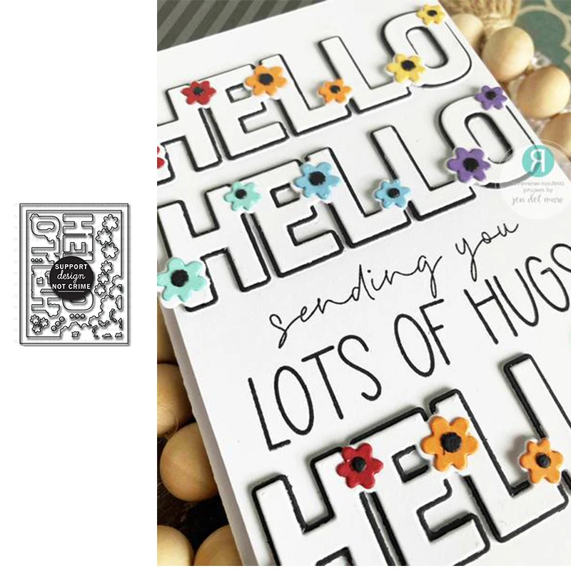 

New Hello Daisy Cover Panel Metal Cutting Dies for DIY Scrapbooking Crafts Cut Stencils Maker Photo Album Template Handmade