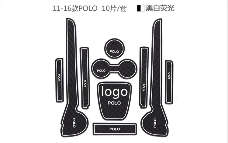 Volkswagen Polo Polo GTI 2011-2017 Gate Slot Pad: Dust Mats, Water Coaster, Non-slip Mats - RED, BLUE, WHITE image 4