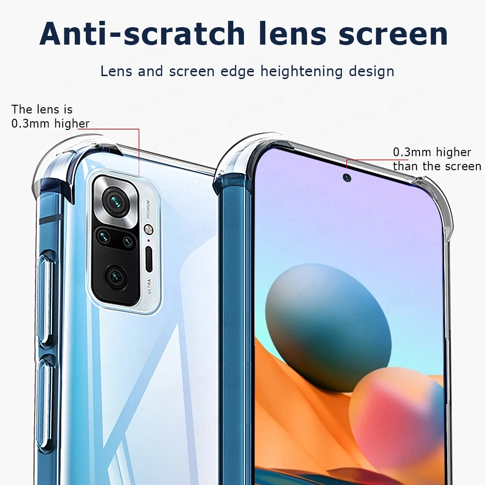 

Clear Case for Xiaomi Poco F3 X3 Pro Cover For Xiaomi Redmi Note10 Pro Silicone Soft Cover Anti-Shock Phone Case Note10 10 Pro
