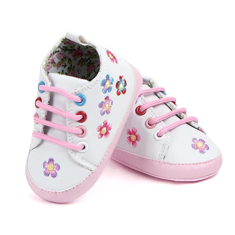 

Newborn Baby Girls Shoes First Walkers Infant Soft Sole Anti-slip Baby Shoes Toddler PU Classic Sports Sneakers