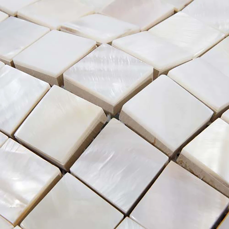 

11 PCS 8mm Thickness White Mother Of Pearl Shell Mosaic Kitchen Backsplash MOP136 Freshwater Seashell Bathroom Wall Tile