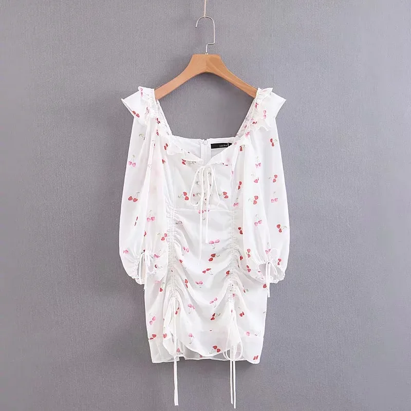 Женское повседневное короткое платье трапециевидной формы с v-образным вырезом