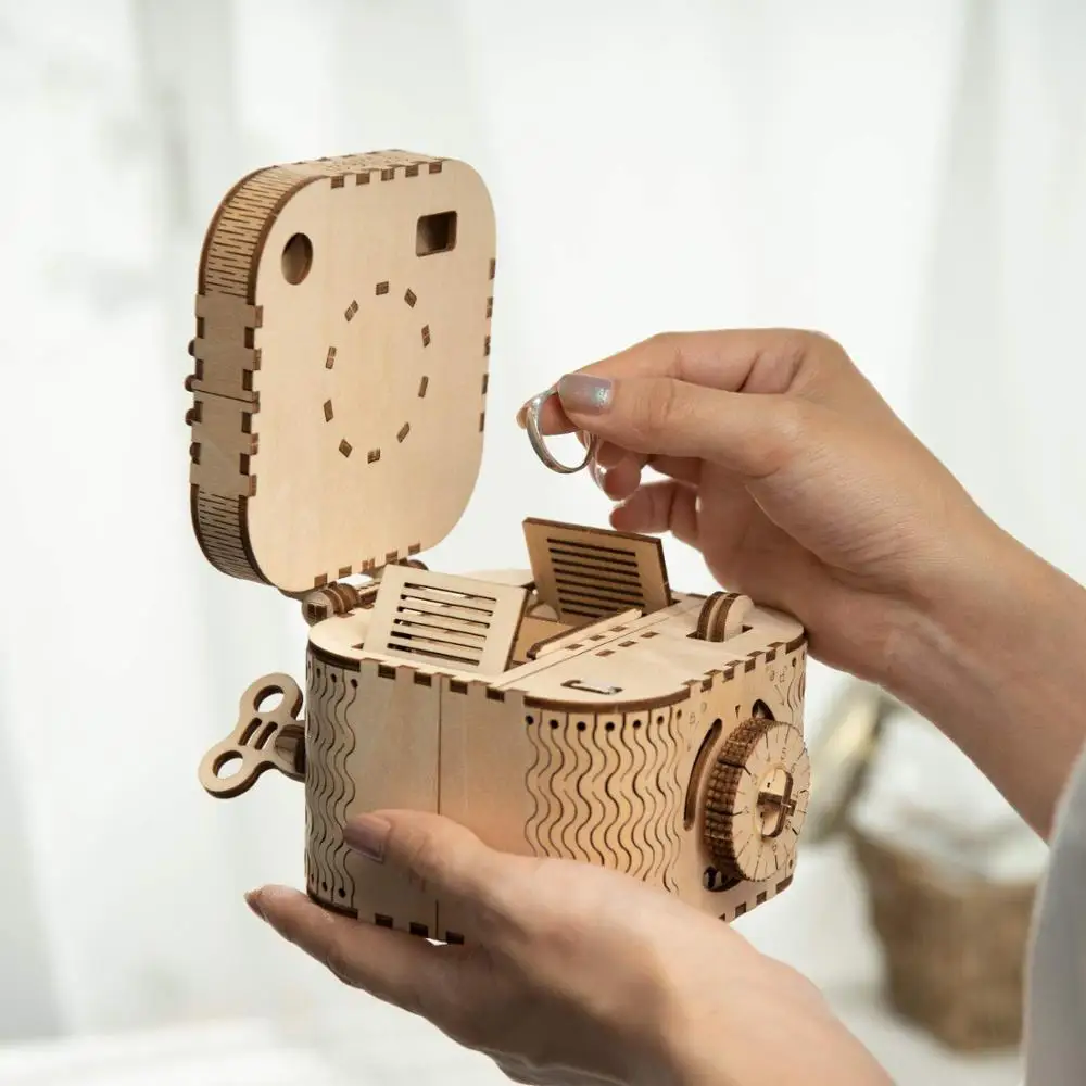 Robotime, 123 шт., креативная 3D коробка с сокровищами, деревянная игра-головоломка, сборная игрушка, подарок для детей, подростков, взрослых, LK502