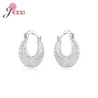 high quality women vintage hollow woven flower big pendants ear hoops 925 sterling silver hoop earrings elegant fine jewelry
