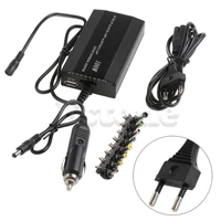 8pcs universal laptop charger adapter adjustable portable charger 100w 9 15v eu plug for laptop in car notebook