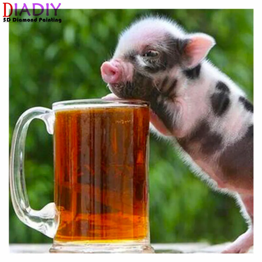 

Алмазная живопись 5D «Свинка, клубника», картина с полными квадратными/круглыми стразами, вышивка крестиком, домашний декор, подарок