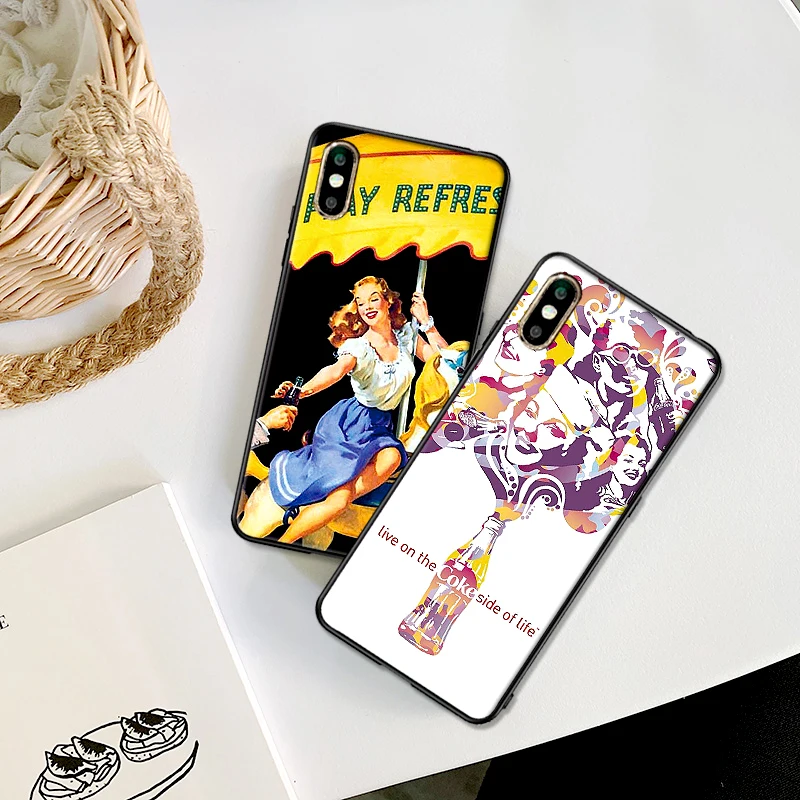 Чехол для iPhone 6 6S plus чехол роскошный черный 5 5S SE 7 8 Plus X XS Max XR ретро постер арт Кокс |
