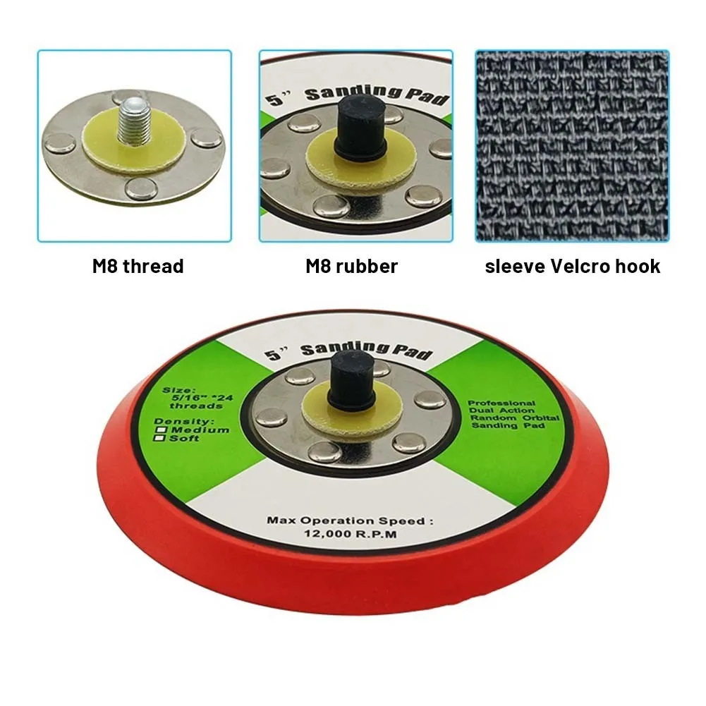 

5" 125mm DA Polish Polishing Plate Backing Plate Hook And Loop Das6 Guild 5/16" Backing Plate Power Tools