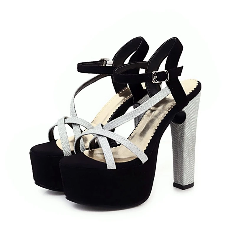 Модельные туфли женские летние новые босоножки на высоком каблуке 14 см с