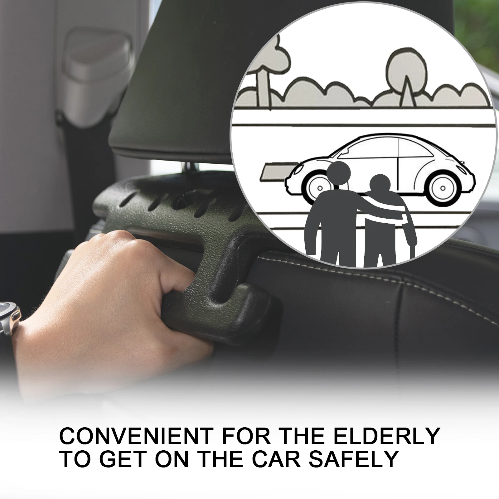 For Jeep Wrangler JK JL 4Runner Toyota Prado HEADREST GRAB HANDLES Safety Grip HOOK Head Rest Back Seat Organiser Hanger Travel |