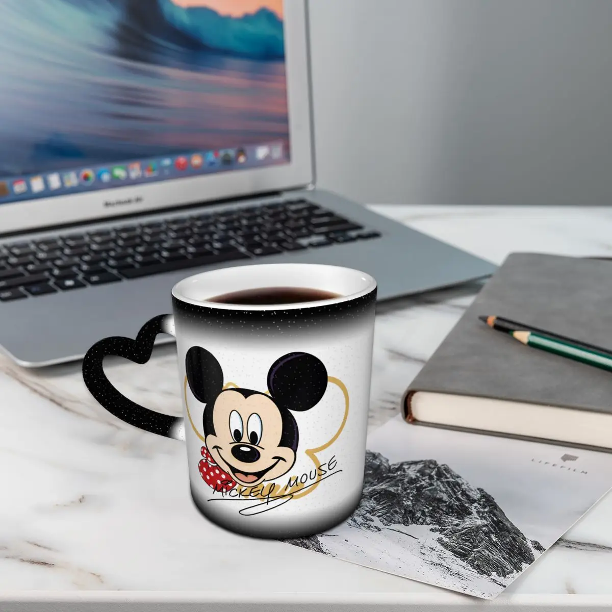 

Disney Mickey Starry Sky Color Changing Mug Milk Mug Mickey 3D Cartoon Mug Mug Christmas Gift Coffee Cup Mug Anime