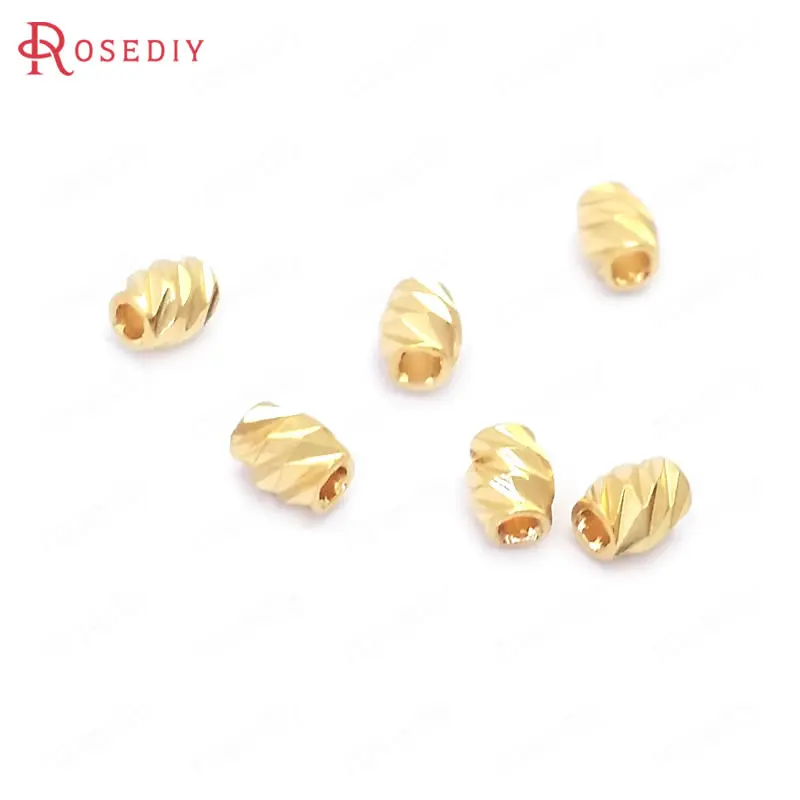 (39047)50PCS 3x3.5MM 24K Gold Color Brass Oval Shape Bracelets Spacer Beads Jewelry Making Supplies Diy Findings Accessories | Украшения и