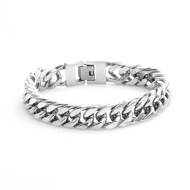 

Wide version Cuban titanium steel bracelet retro hip hop personality cold wind stainless steel bracelet trend for men and women