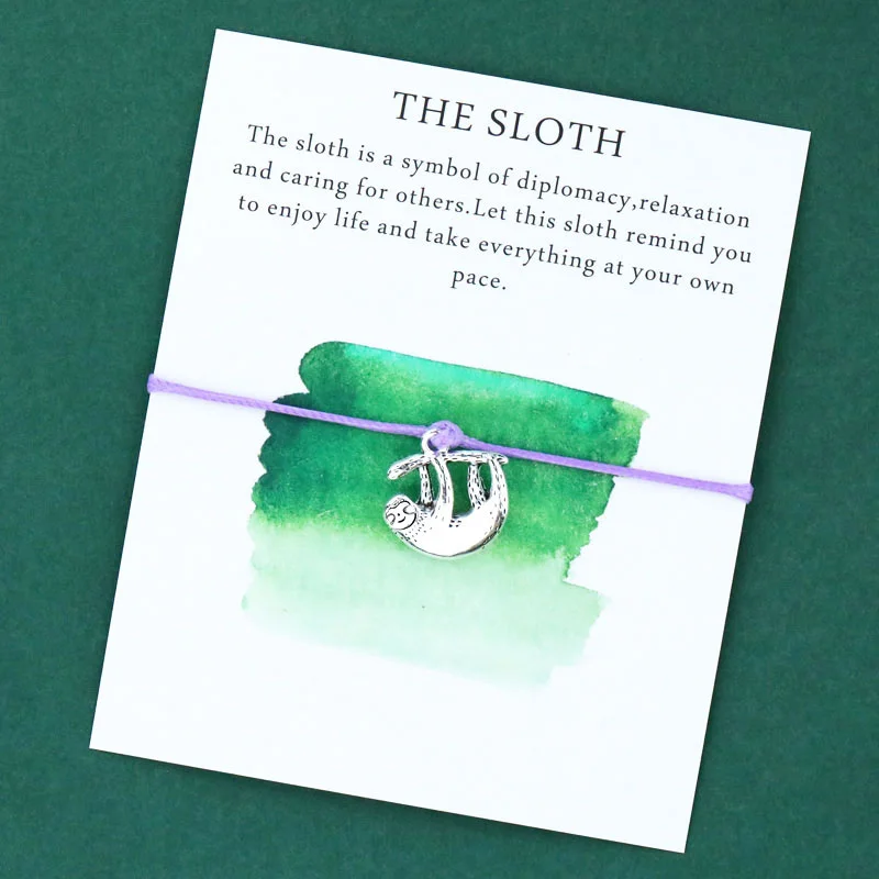 Ленивец браслет желаний милый очаровательный дух животное ювелирные изделия Kawaii