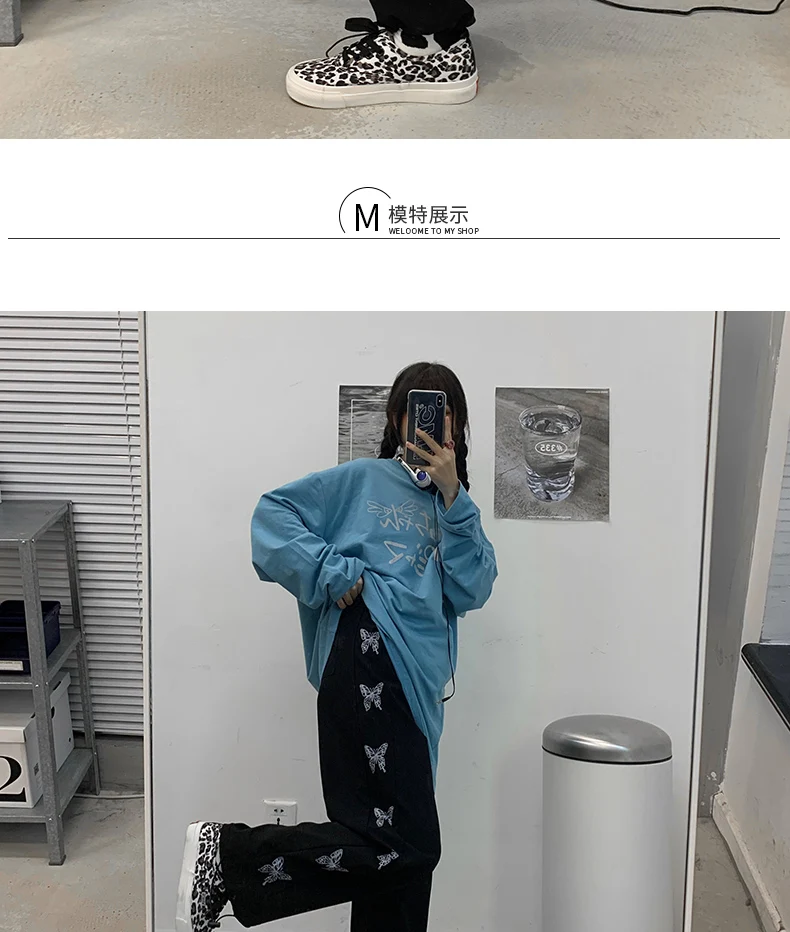 

for Women Autumn and Winter New Ins Harajuku Style High Waist Straight Loose Wide Leg Pants Mopping Sports Casual Jogger