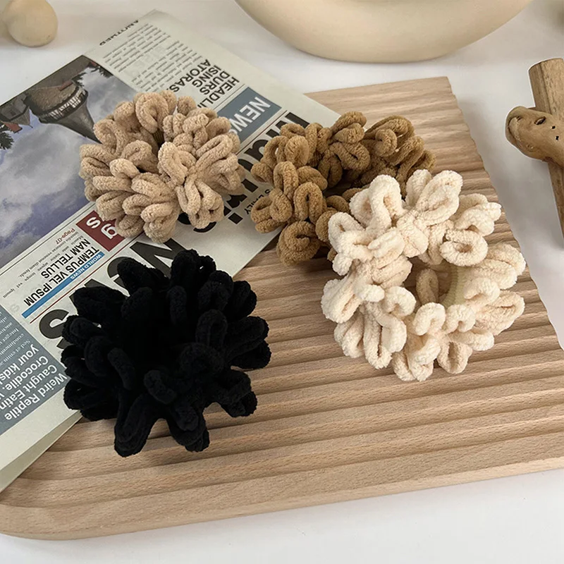 

1Pcs Korean Style Furry Hair Tie Women Girls Cute Soft Elastic Hair Bands Headwear Girls Hair Scrunchie Braiding Tool
