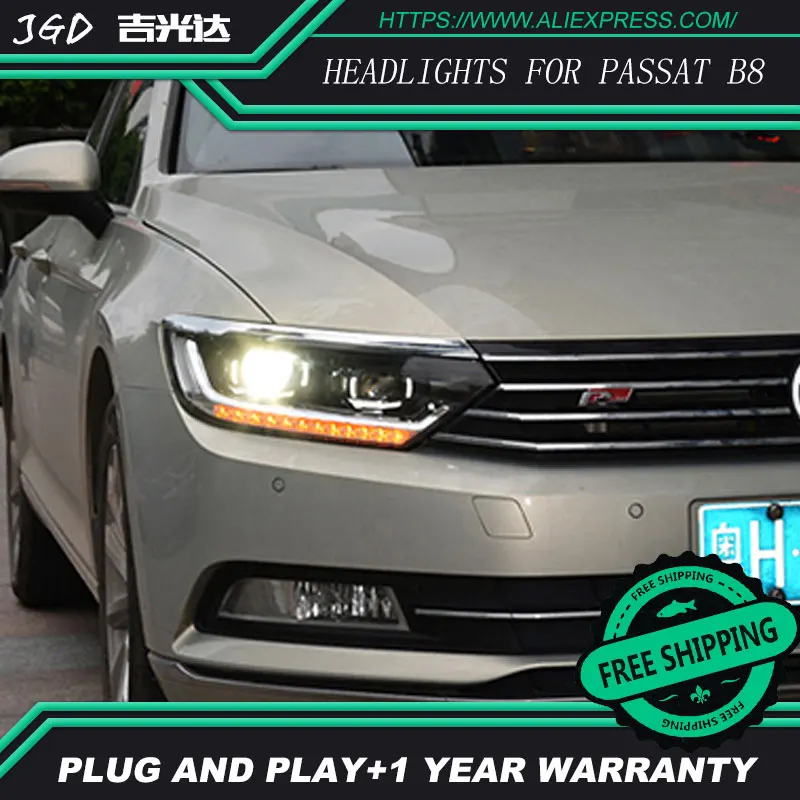 Стайлинг автомобиля фара для VW Passat B8 2016 2017 фары СВЕТОДИОДНЫЙ DRL H7 D2H Hid