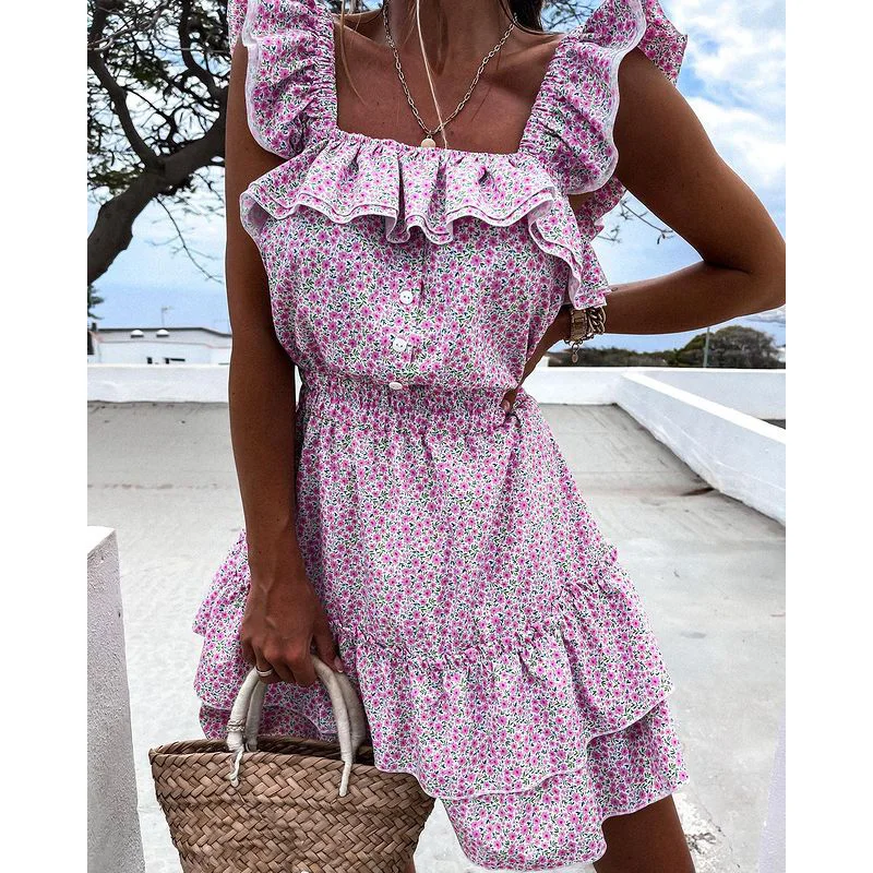 Платья Fandy Lokar с квадратным воротником модное женское платье принтом элегантные