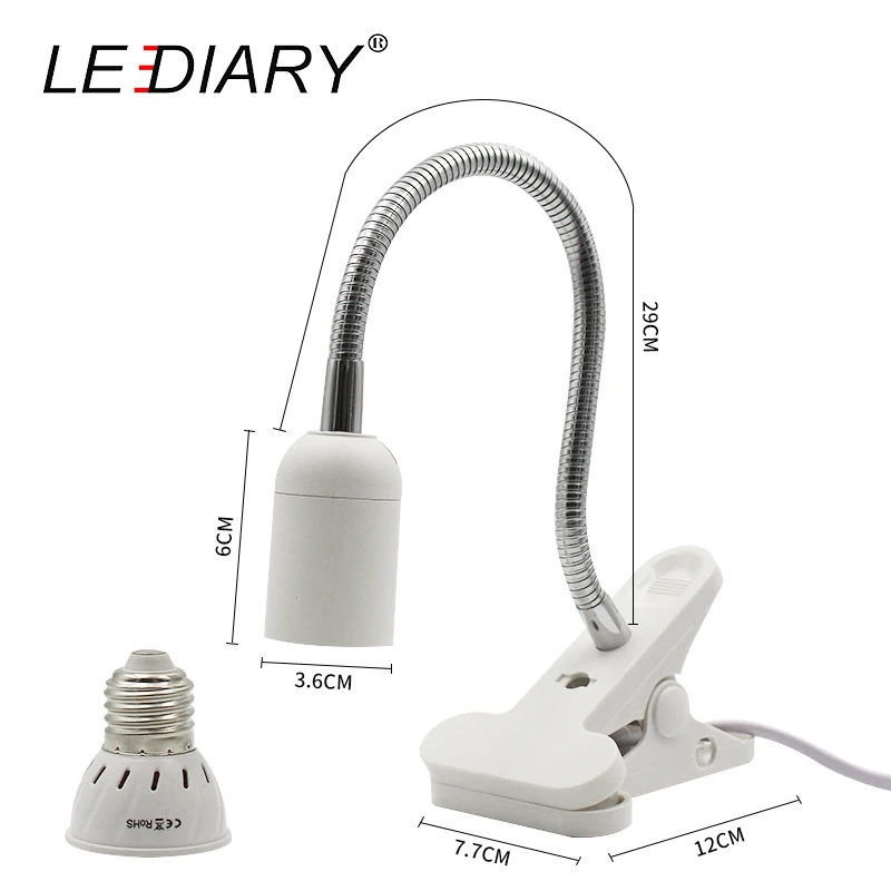 Гибкий Светильник ZMISHIBO для выращивания растений 220 В с зажимом E27 3 Вт