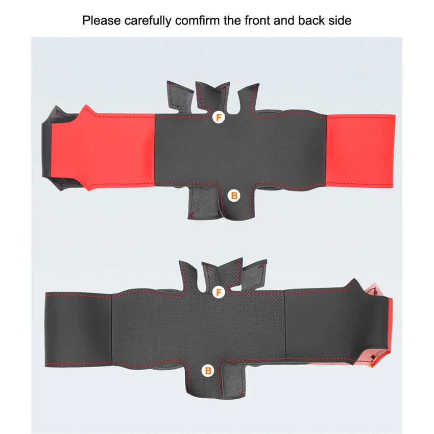 Красные черные искусственная кожа PU разборная конструкция чехол рулевого колеса