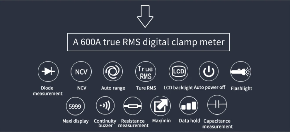Цифровой клещи True RMS UT216A/UT216B/UT216C/UT216D 600A высокая частота Авто rangecurrent NCV автоматическое выключение lcd