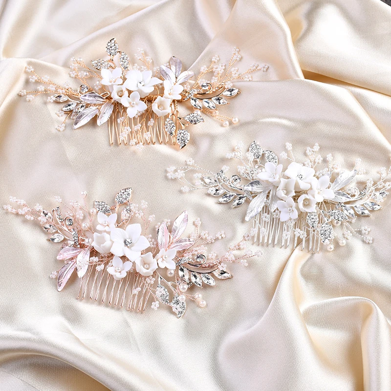 Женские керамические расчески для волос 3 цвета свадебные аксессуары стразы