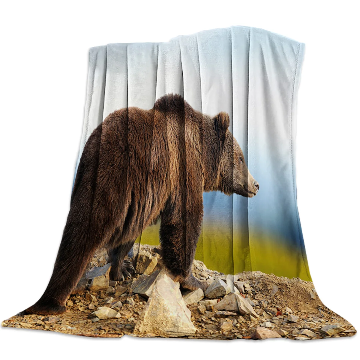 

Brown Bear Flannel Fleece Bed Blanket Bedspread Coverlet Bed Cover Soft Lightweight Warm Cozy Blankets