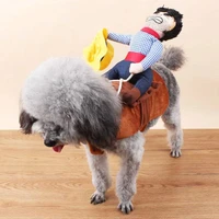 funny and cute western cowboy cycling clothes with hood cosplay costume pet supplies pet coat suitable for pet dogs