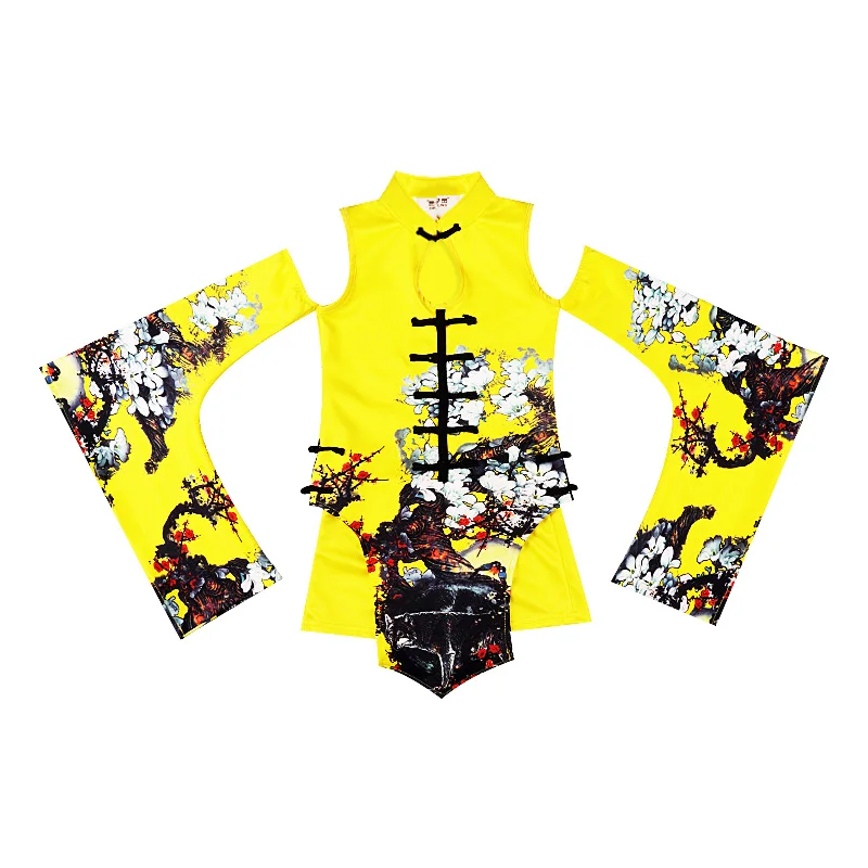 

2021 New Children Long Sleeve Jazz heongsam Girls Fashion Catwalk Show Stage Costumes Kids Modern Street Dance HipHop Dress
