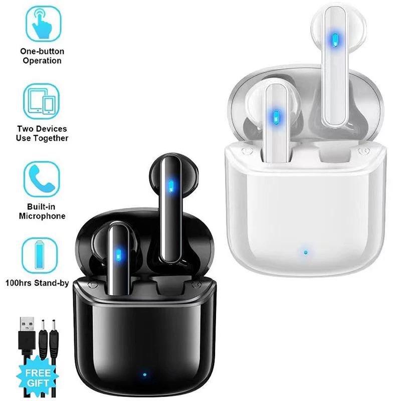 

Bluetooth 5.0 True Wireless Earbuds with Charging Box Waterproof Earphone Volume Control Mini TWS Headphone Handsfree for Sports