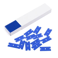 foshio 100pcs double edge replacement blades for carbon fiber film clean razor scraper window tint car sticker glue remover tool
