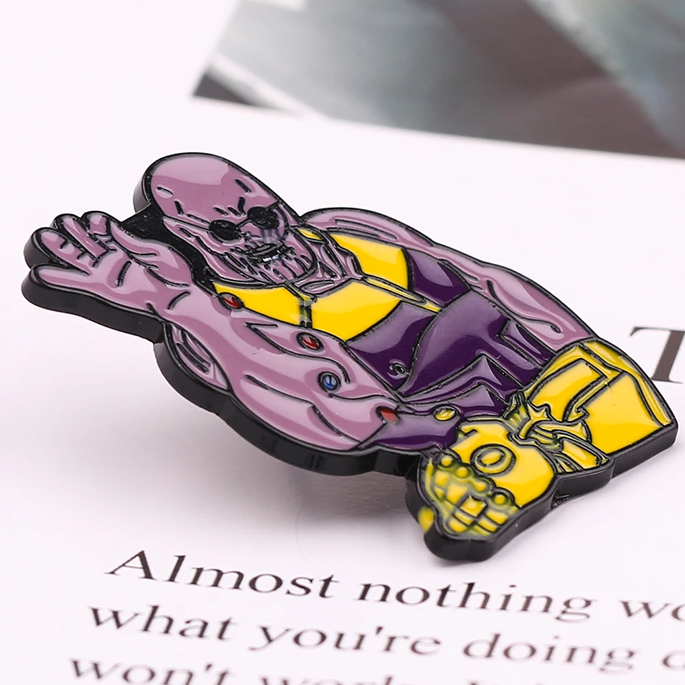 Мстители танос металлические броши и булавки эмаль булавка для рюкзака/одежды