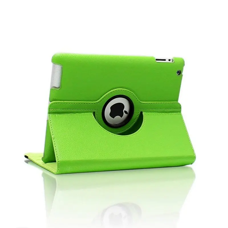 Принципиально для iPad 2/3/4 9," дюймовый планшет крышка Case_Smart Wake-для сна и игр, 360-вращающийся&+ Защитная пленка на экран, и ручка - Цвет: Зеленый