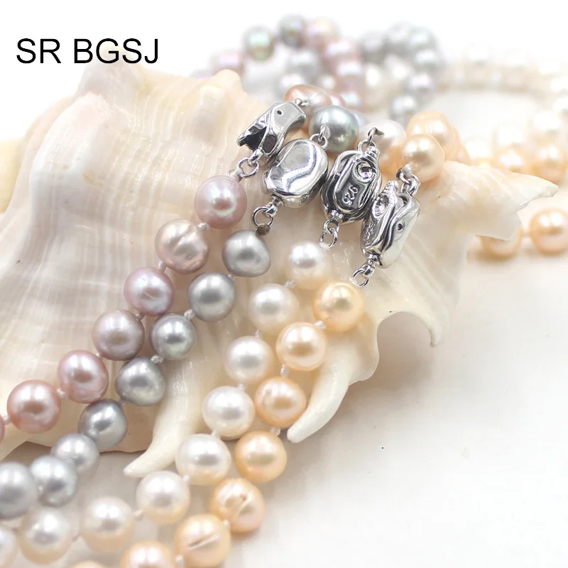 Бесплатная доставка 8-9 мм белый розовый фиолетовый серый круглый