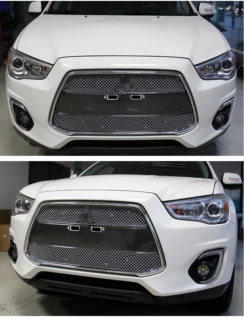 Lsrtw2017нержавеющая сталь передний бампер средняя сетка для Mitsubishi Outlander Sport Asx RVR 2011- салонные аксессуары молдинги