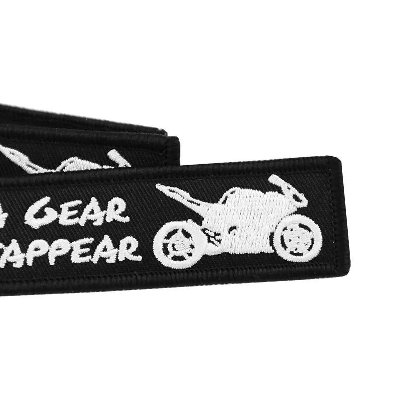5PCS/LOT Motorcycle Key Chain Keychain for Cars Bijoux Embroidery Black White Drop A Gear Fob Car Keychains llaveros | Багаж и сумки
