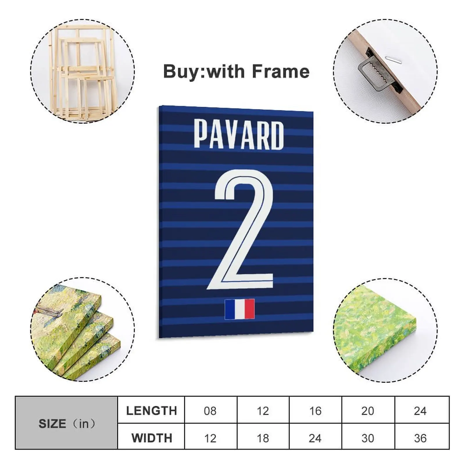 

Decor 2 Benjamin Pavard France Flag Print Painting Canvas Hang A Picture for Living Room Wall Room Posters With Frame Modern Hom