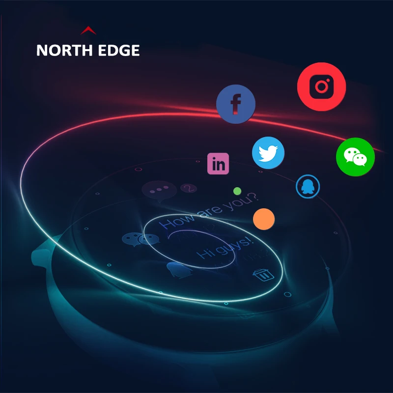 Мужские Смарт часы NORTH EDGE с функцией отслеживания активности пульсометром