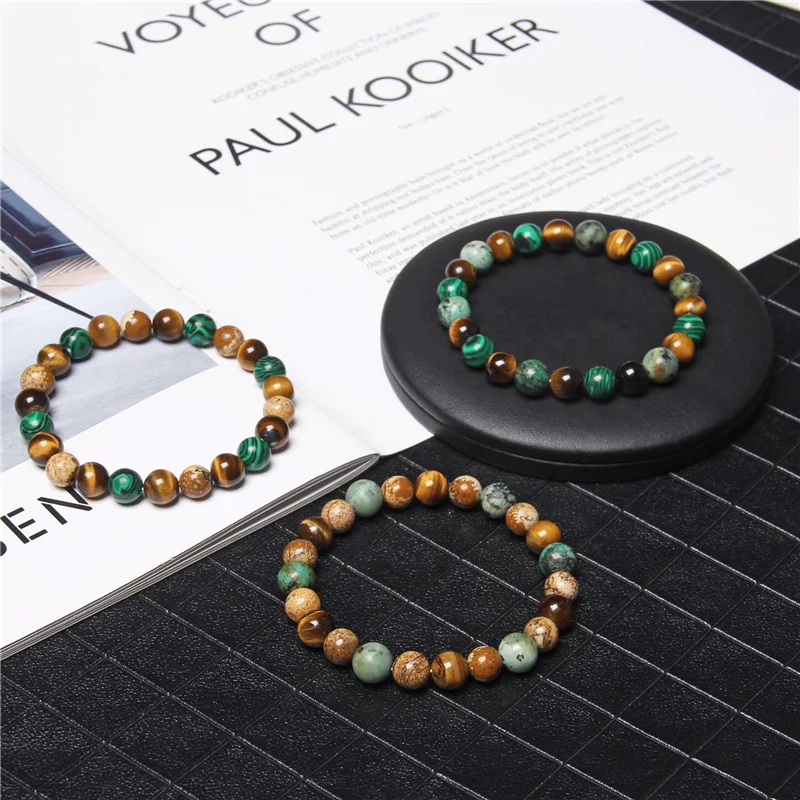 Браслеты с натуральными чакрами для женщин балансировка энергии 8 мм Howlite