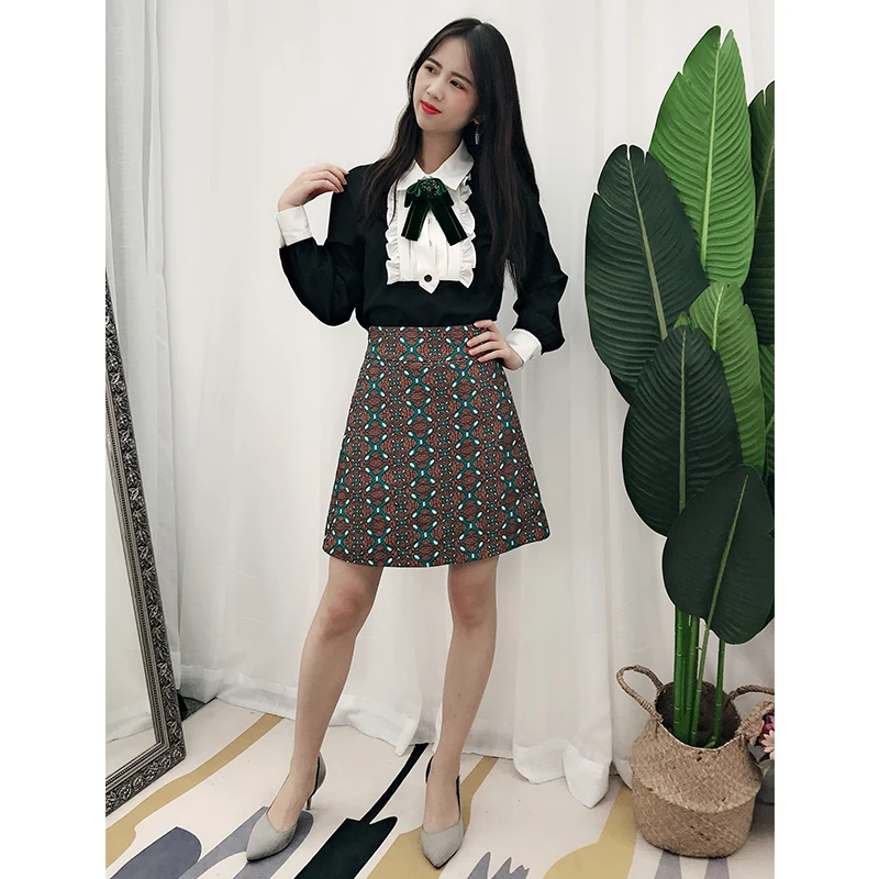 style suit women New s dress retro small man shows height and age reduction two piece set