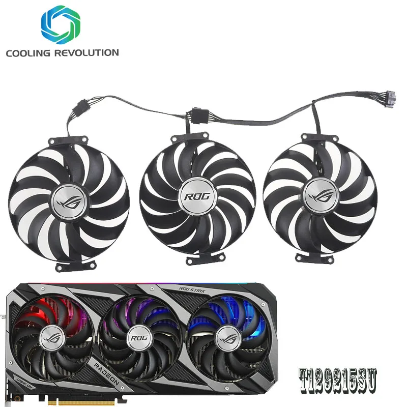 Ventilador de Placa Gráfica T129215su Cf1010u12s dc 12v 95 mm Asus Rog Strix Rtx 3060 3070 3080 ti 3090 Gaming rx 6700