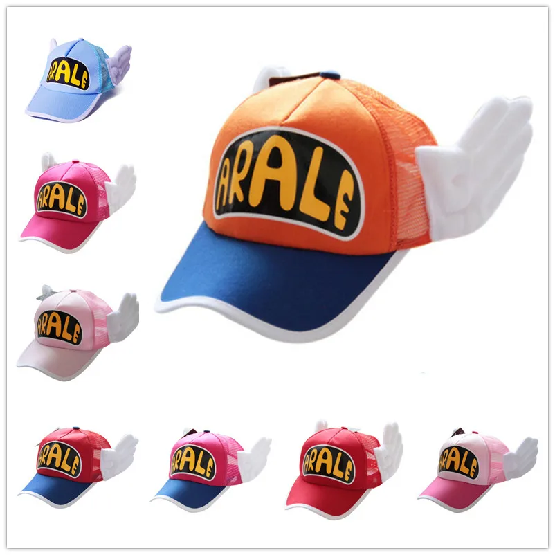 

Lovely Hat Anime Dr.Slump Cosplay Mesh Caps Arale Cap Angel Wings Hats Cotton Baseball Cap Sweet Fashion Color