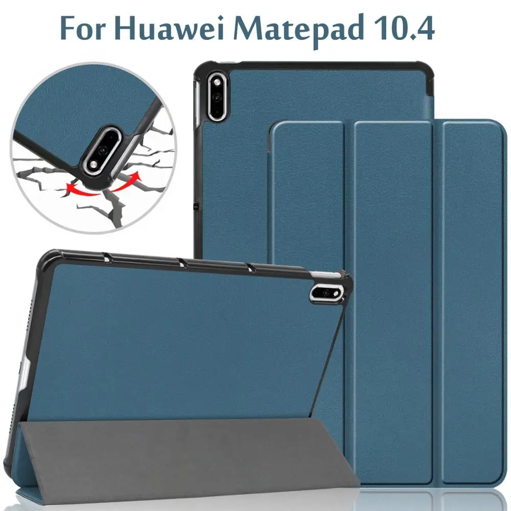 

Case For Huawei Matepad 10.4 case BAH3-AL00 / BAH3-W09 10.4''Tablet Ultra Slim Leather Magnetic Stand Cover Funda + Gift free
