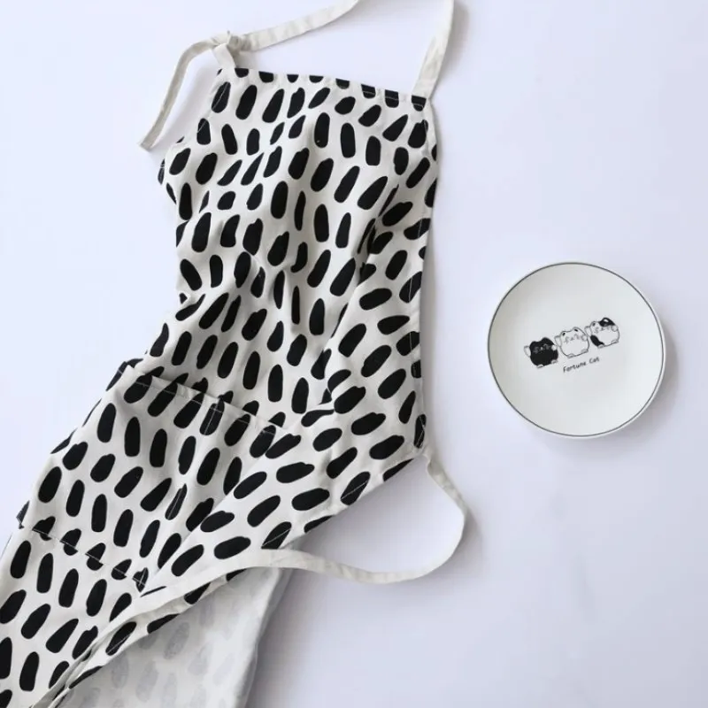 Хлопковый фартук INS в скандинавском стиле короткие черные и белые фартуки для