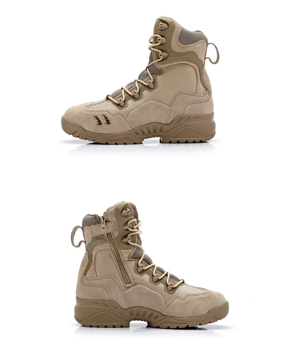 Sand Outdoor Autumn Winter Men Warm Hiking Boots Tactical Mountaineering Walking Sneakers New Warm Non-Slip High-Top Waterproof Shoes - Цвет: Sand