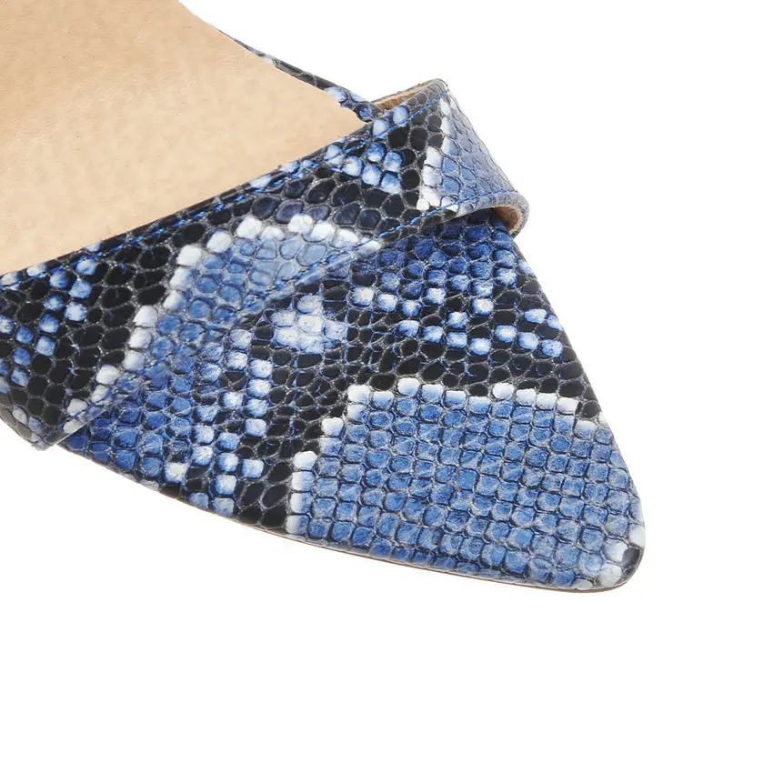 Женские босоножки на тонком высоком каблуке QUTAA черные туфли лодочки из