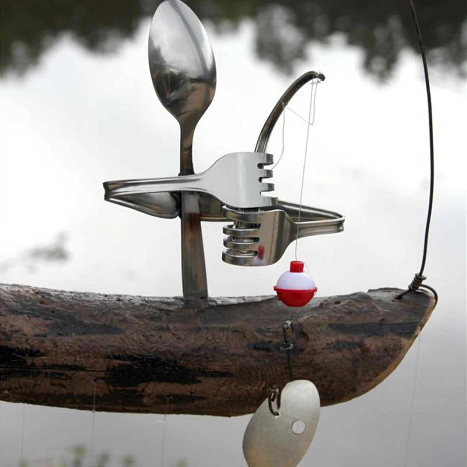 

Hot Fishing Man Spoon Fish Sculptures Wind Chime Indoor Outdoor Hanging Ornament Decoration MVI-ing