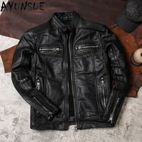 ayunsue winter men jacket motorcycle clothes genuine leather mens clothing real cow jackets autumn coat 2020 ropa hombre lxr426